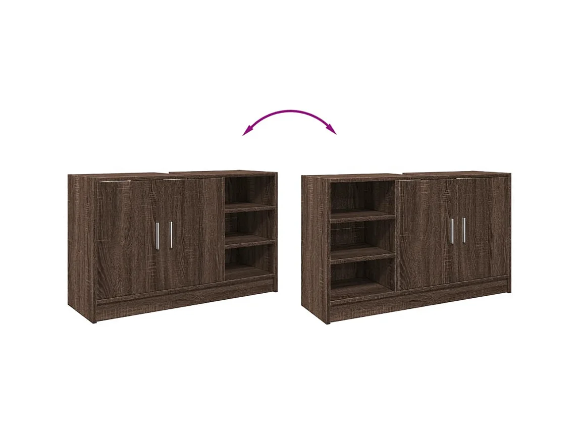 Wastafelkast 90x29x55 cm bewerkt hout bruin eikenkleurig