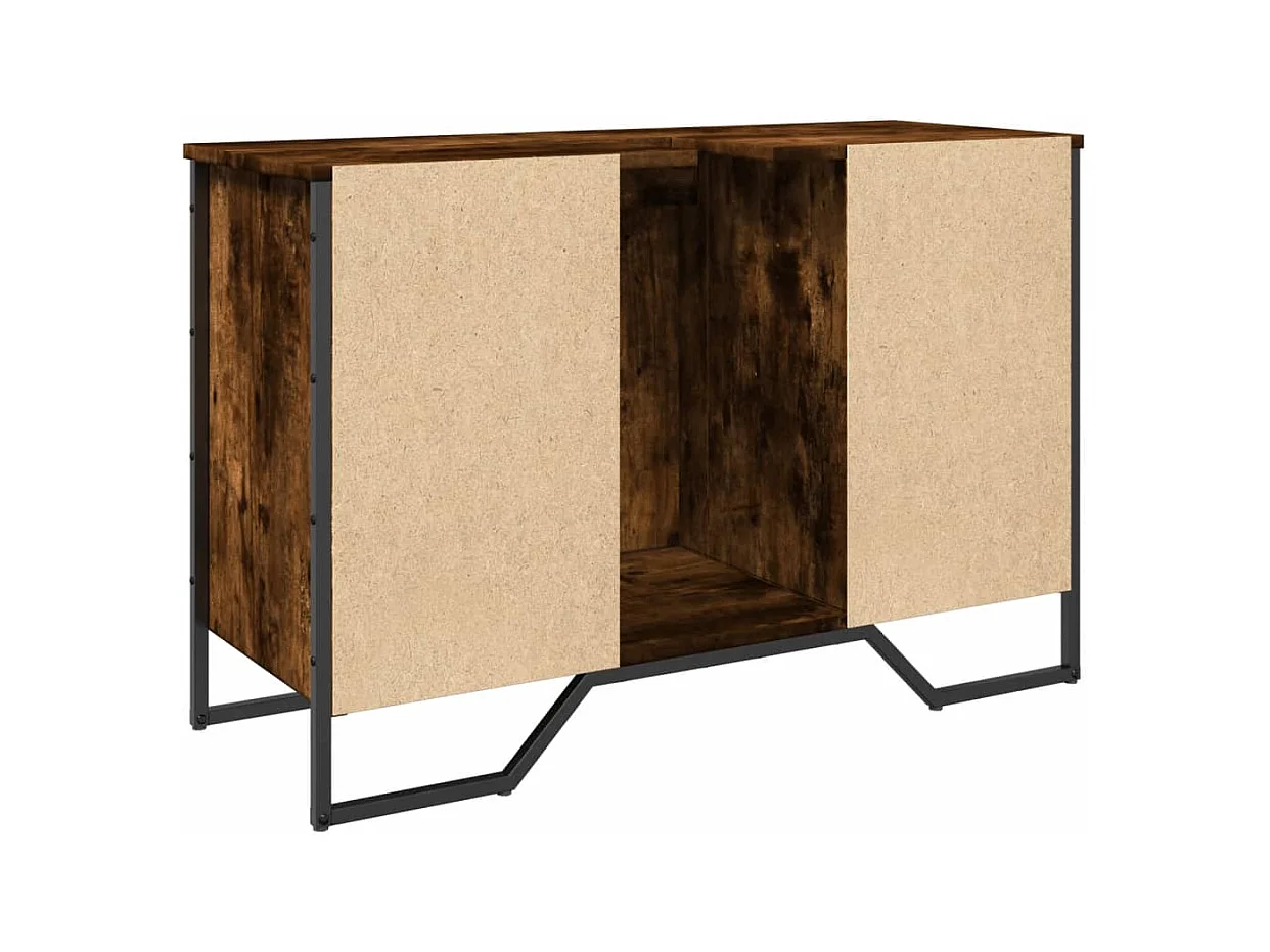 Armoire lavabo de salle de bain chêne fumé 91x35x60 cm