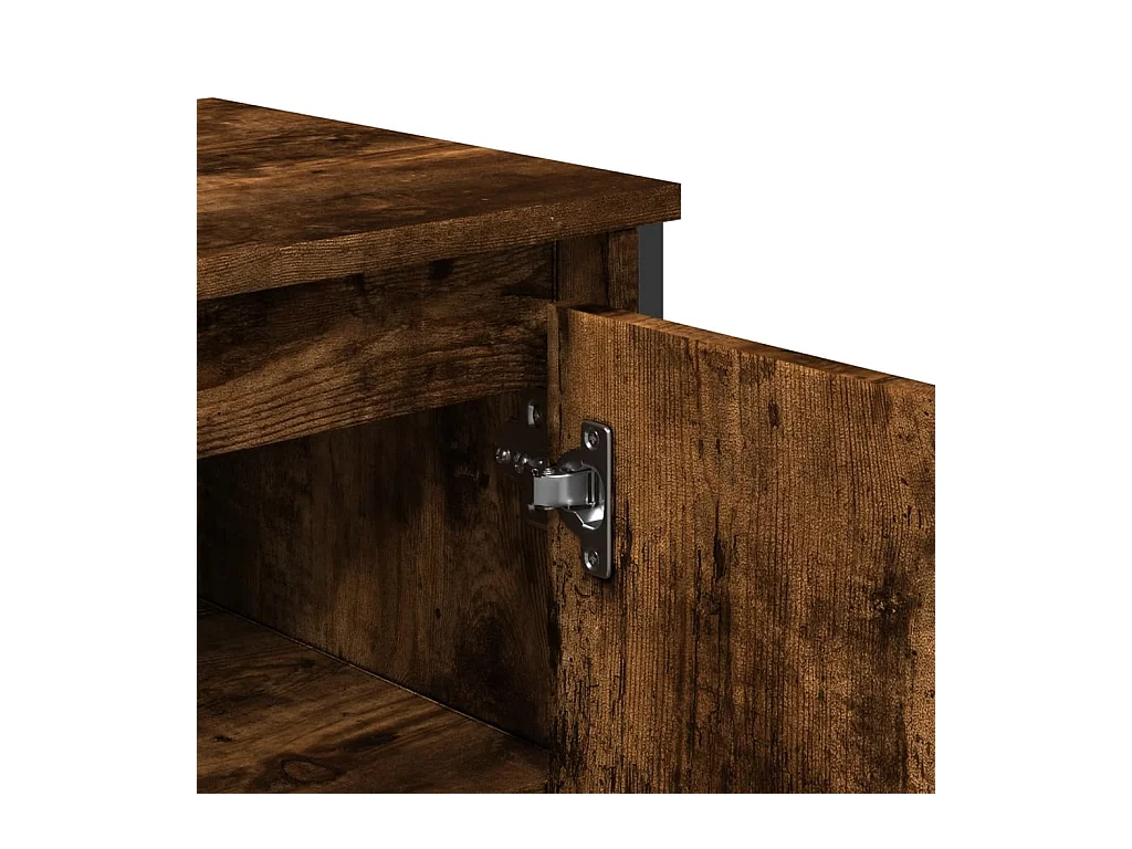 Armoire lavabo de salle de bain chêne fumé 91x35x60 cm