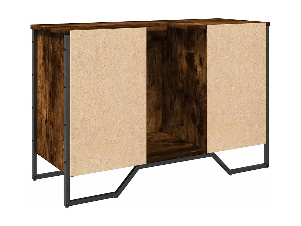 Armoire lavabo de salle de bain chêne fumé 91x35x60 cm