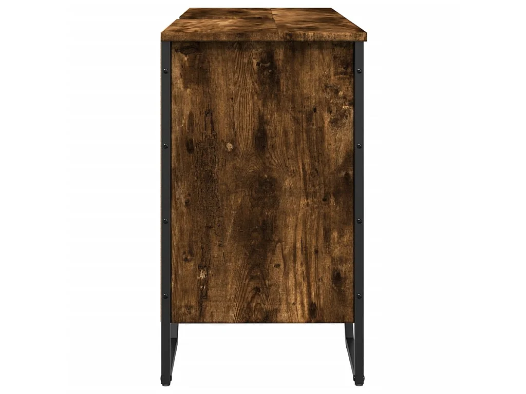Mobile Lavabo Bagno Rovere Fumo 91x35x60 cm in Truciolato
