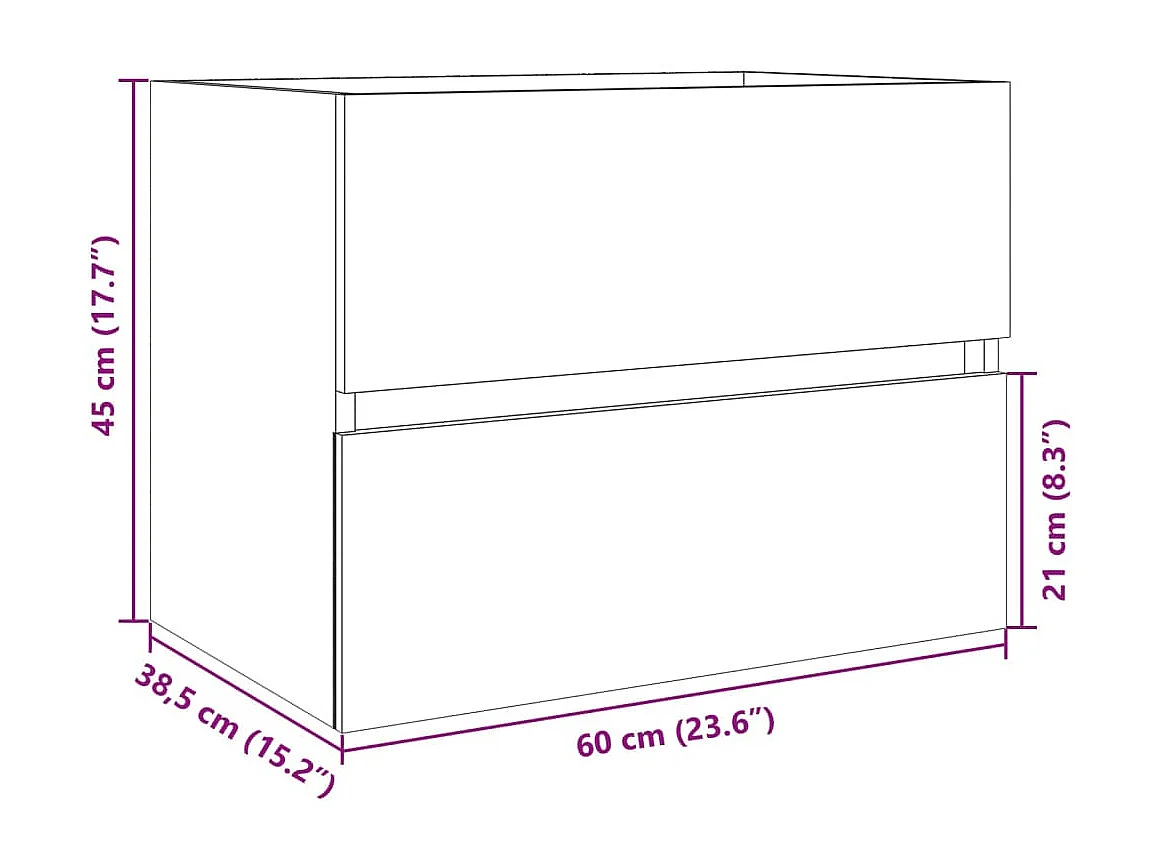 Armoire d'évier Chêne sonoma 60x38,5x45 cm Aggloméré