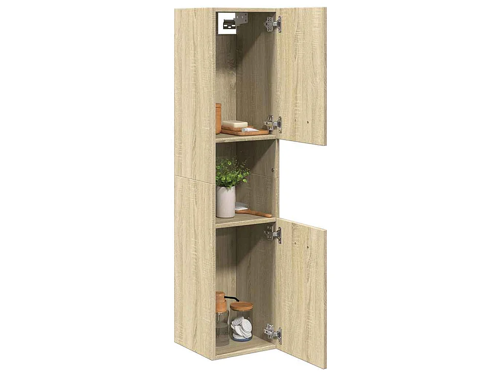 Armoire de salle de bain Chêne sonoma 30x30x130 cm Aggloméré