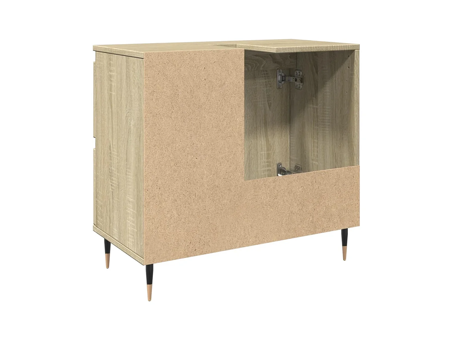 Armoire lavabo de salle de bain chêne sonoma bois d'ingénierie