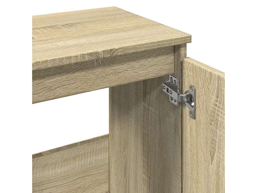 Armoire lavabo de salle de bain chêne sonoma bois d'ingénierie