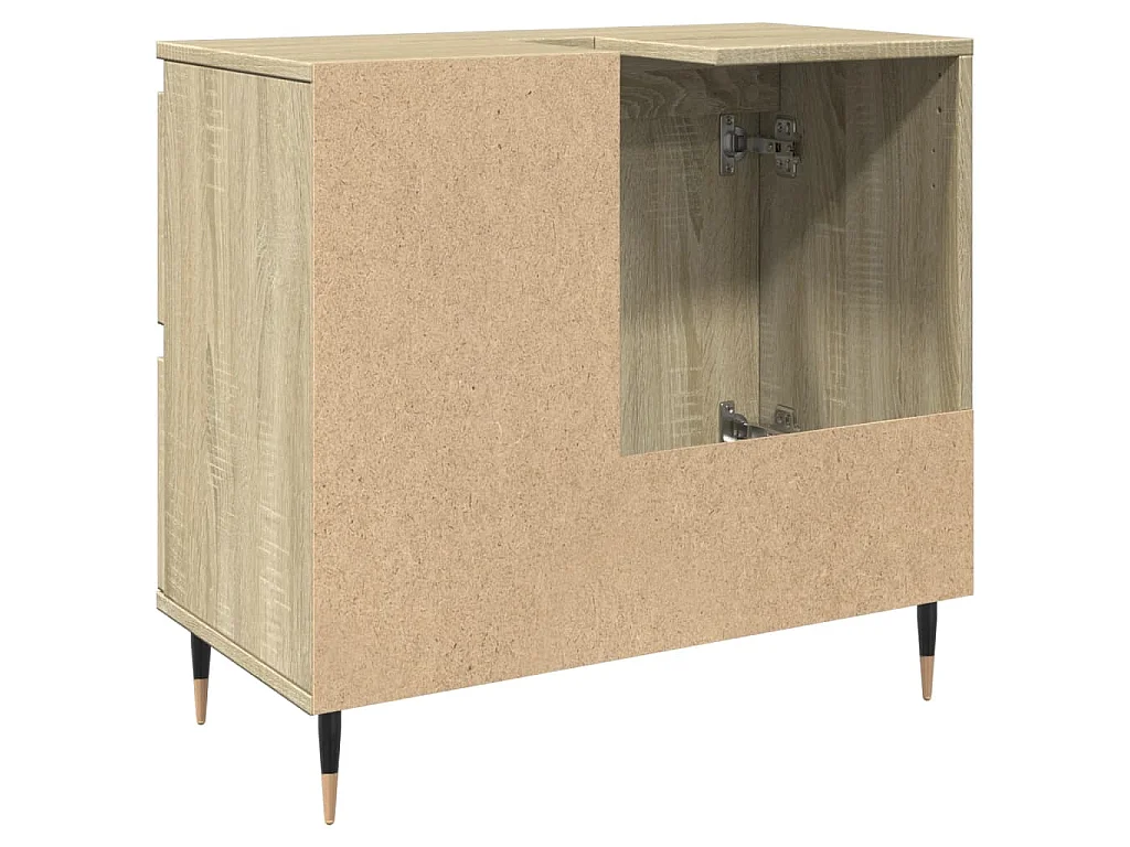 Wastafelkast 65x33x60 cm bewerkt hout sonoma eikenkleurig