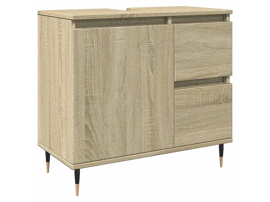 Wastafelkast 65x33x60 cm bewerkt hout sonoma eikenkleurig