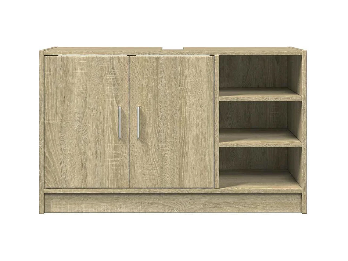Wastafelkast 90x29x55 cm bewerkt hout sonoma eikenkleurig
