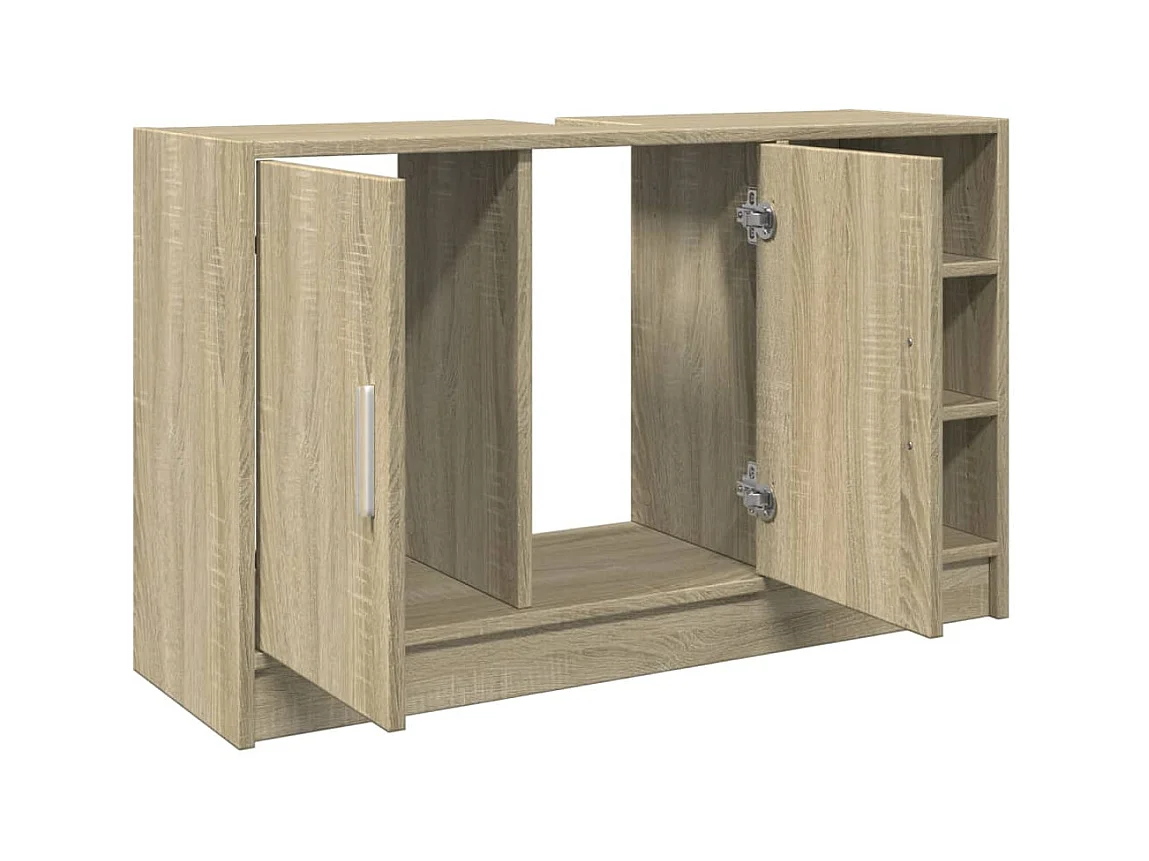 Wastafelkast 90x29x55 cm bewerkt hout sonoma eikenkleurig