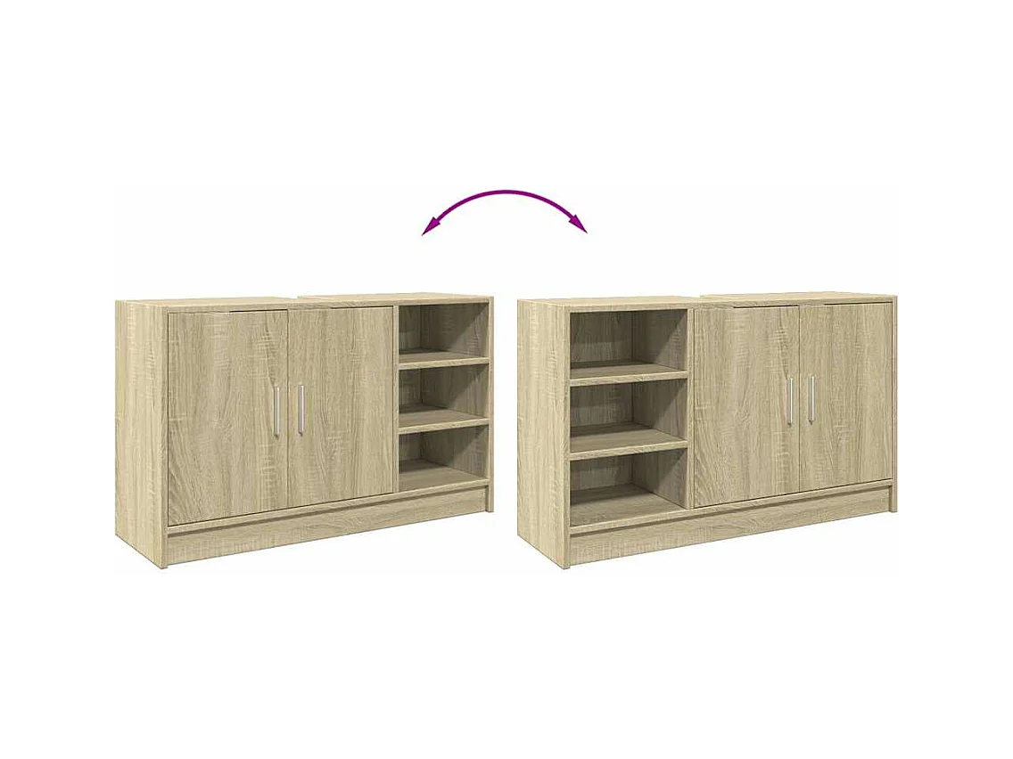 Wastafelkast 90x29x55 cm bewerkt hout sonoma eikenkleurig