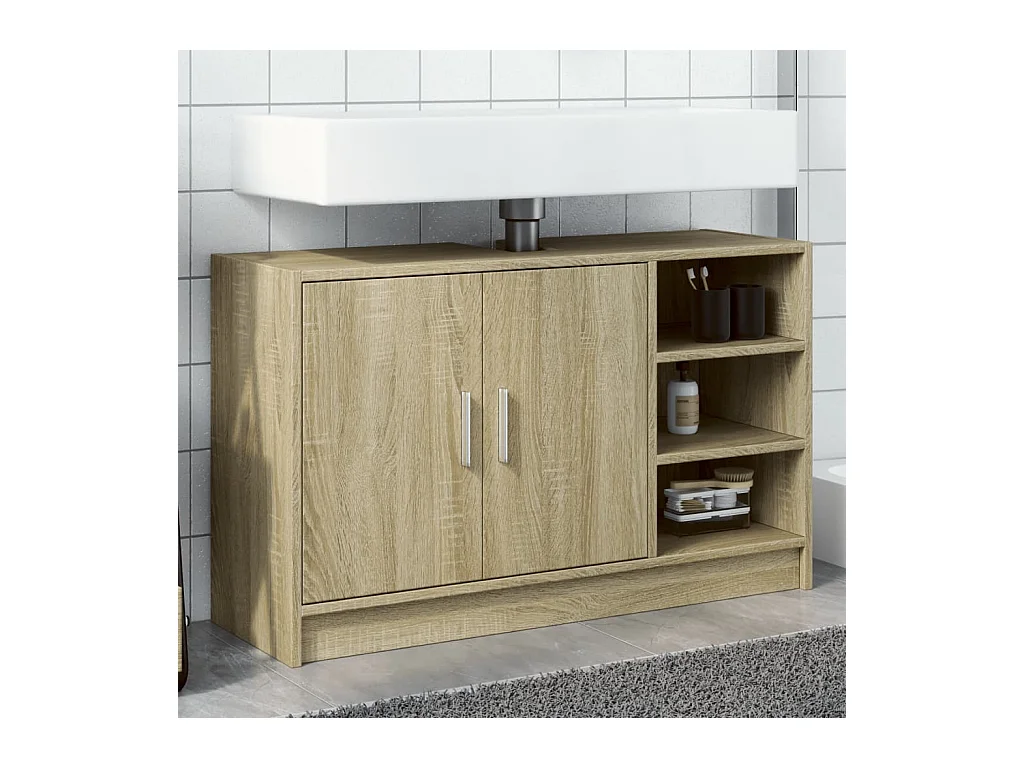 Armoire d'évier chêne sonoma 90x29x55 cm bois d'ingénierie