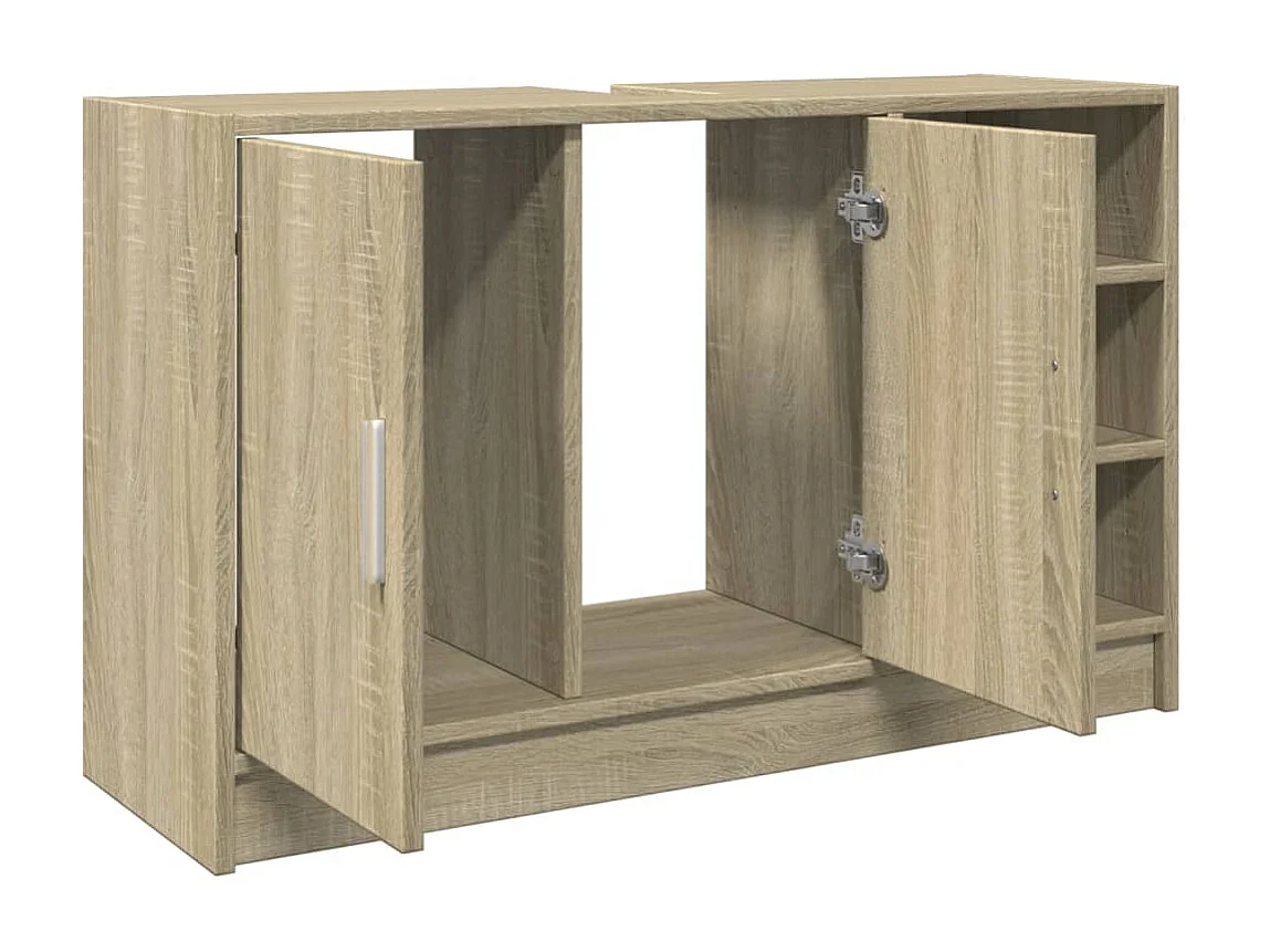Wastafelkast 90x29x55 cm bewerkt hout sonoma eikenkleurig