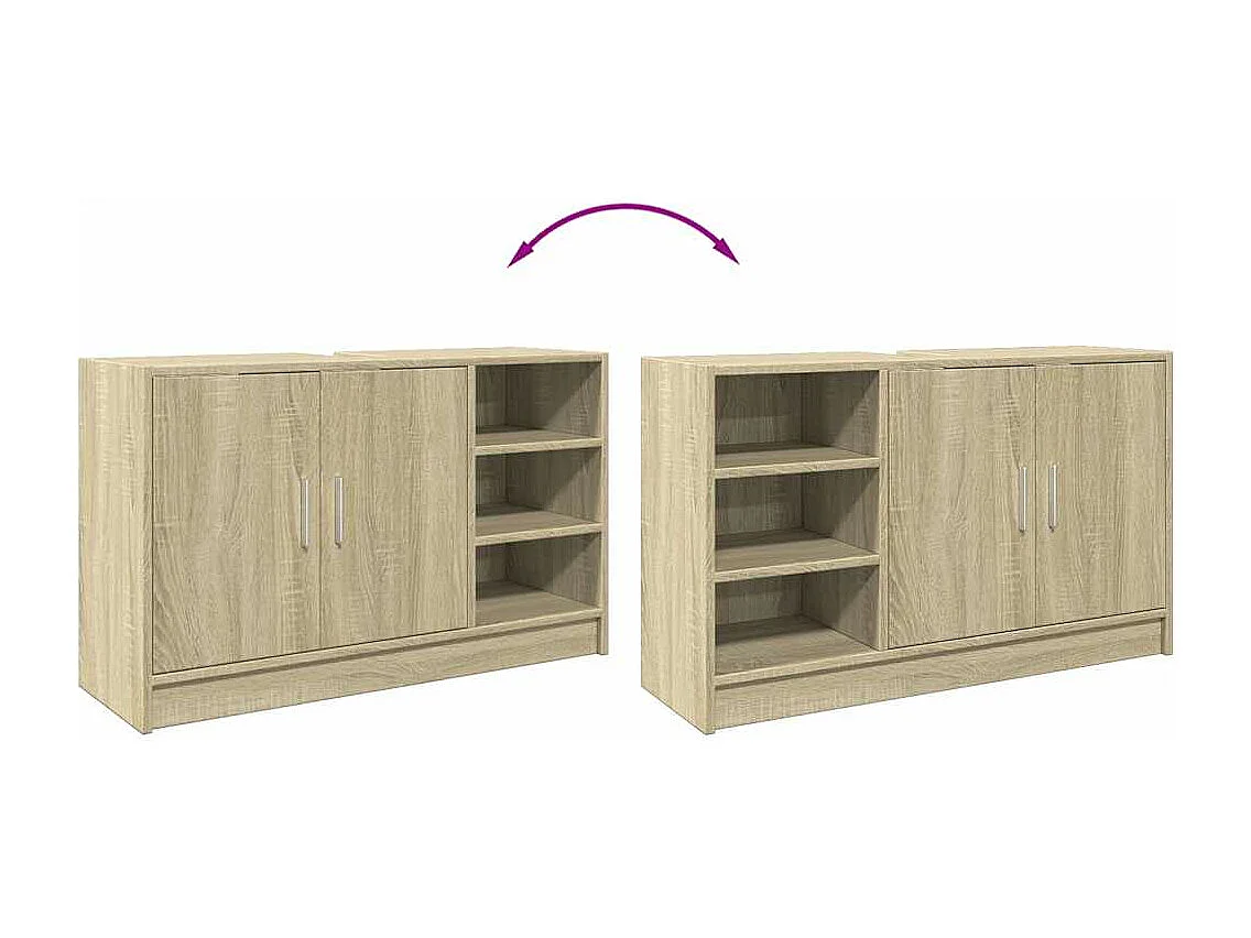 Wastafelkast 90x29x55 cm bewerkt hout sonoma eikenkleurig