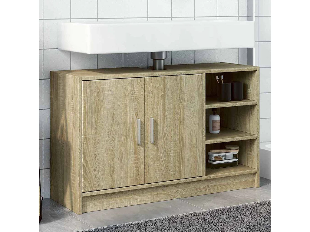 Armoire d'évier chêne sonoma 90x29x55 cm bois d'ingénierie