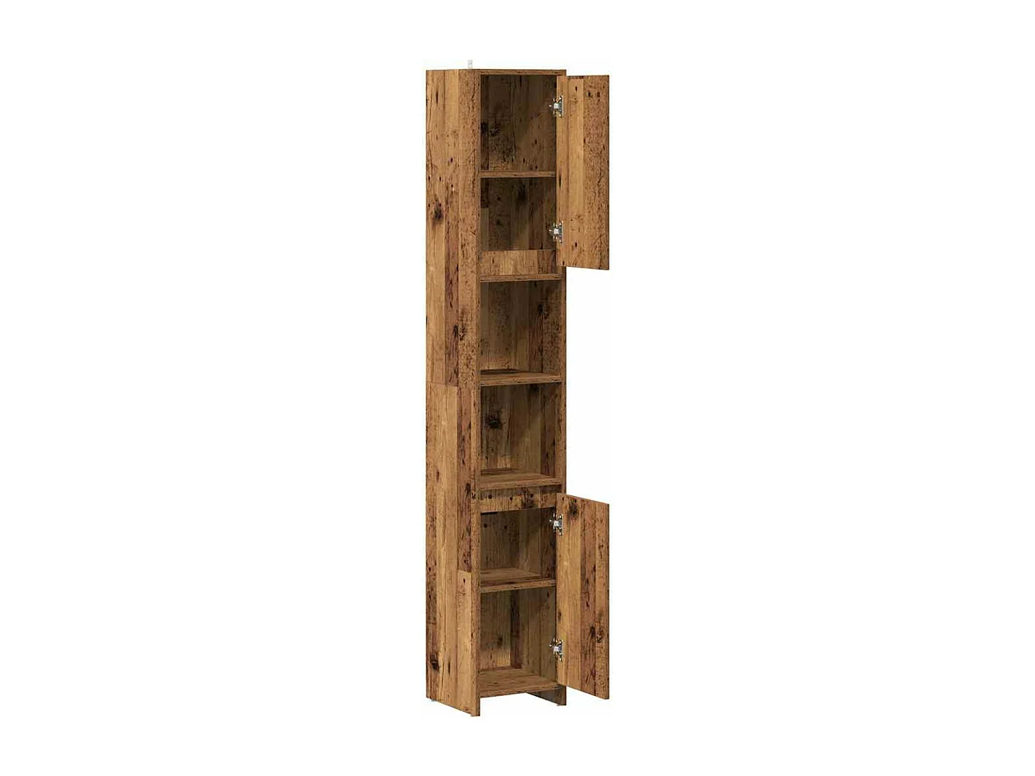 Badkamerkast 30x30x183,5 cm bewerkt hout oud houtkleurig