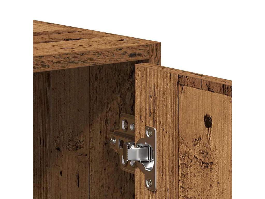 Badkamerkast 30x30x183,5 cm bewerkt hout oud houtkleurig