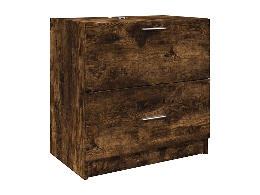 Meuble d'évier chêne fumé 59x37x59 cm bois d'ingénierie