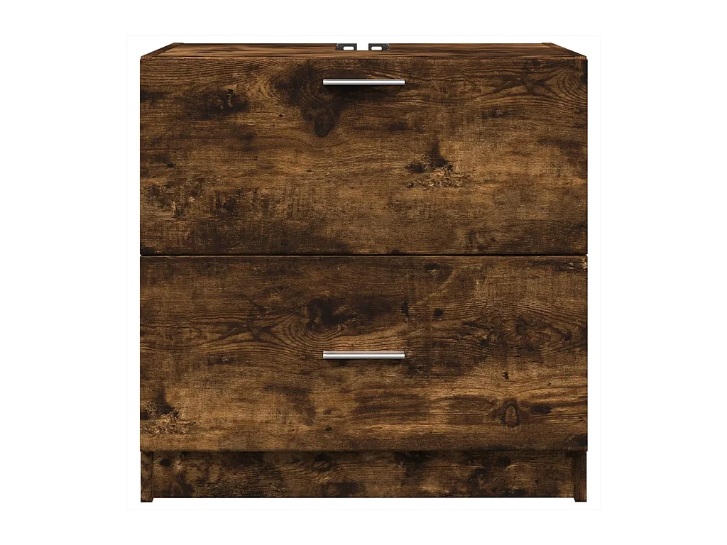 Meuble d'évier chêne fumé 59x37x59 cm bois d'ingénierie