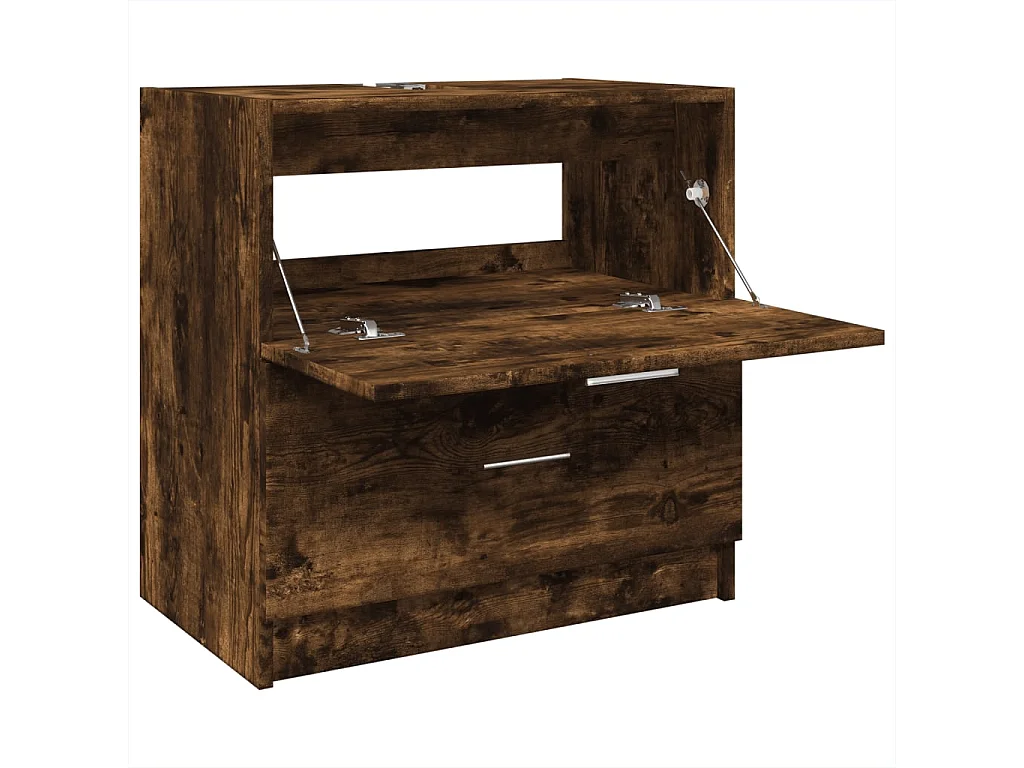 Meuble d'évier chêne fumé 59x37x59 cm bois d'ingénierie