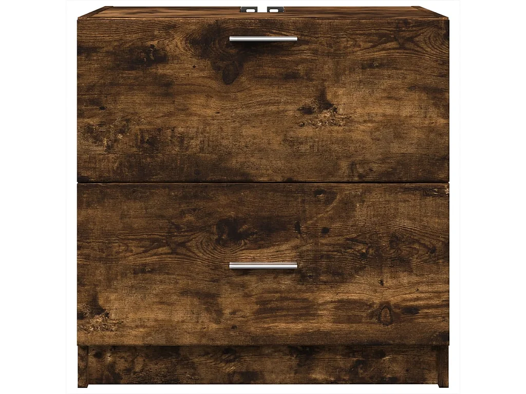Meuble d'évier chêne fumé 59x37x59 cm bois d'ingénierie
