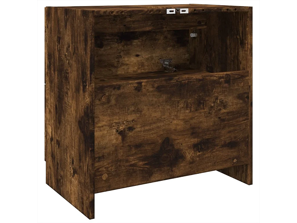 Meuble d'évier chêne fumé 59x37x59 cm bois d'ingénierie