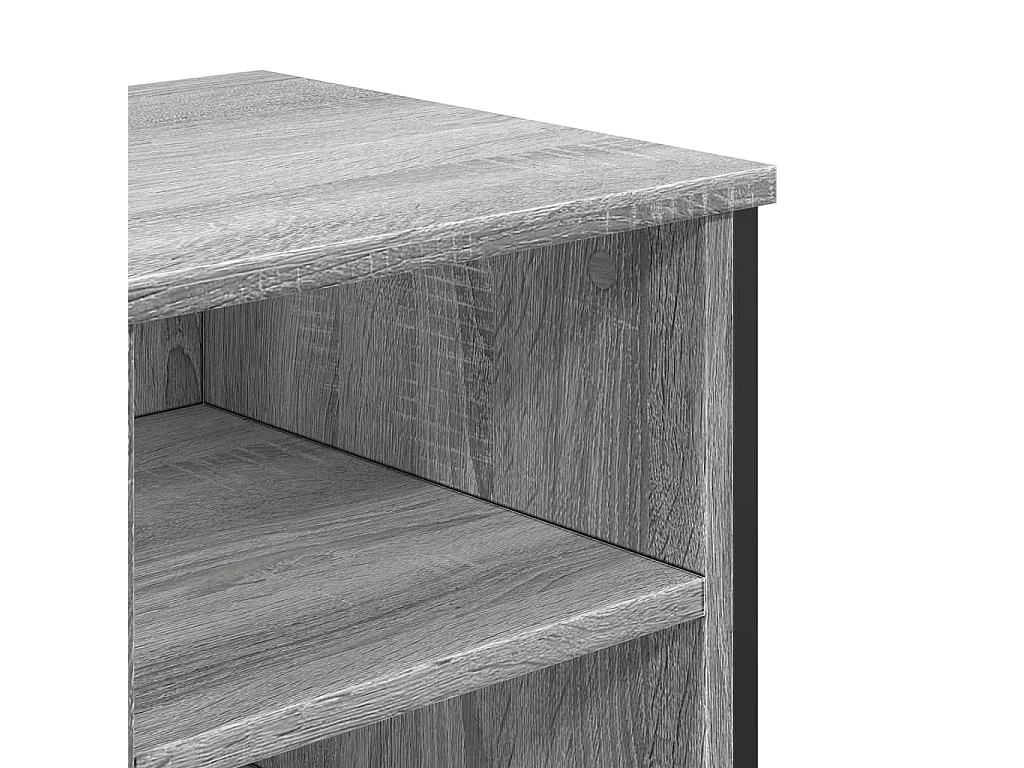 Armario lavabo baño madera ingeniería gris Sonoma 91x35x60 cm