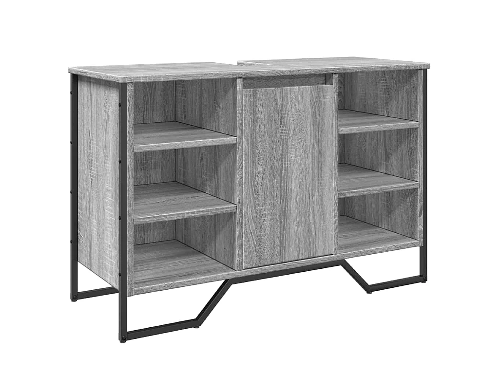 Armoire lavabo de salle de bain sonoma gris 91x35x60 cm