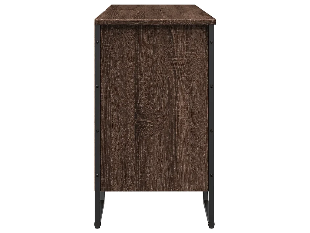 Armoire lavabo de salle de bain chêne marron 91x35x60 cm