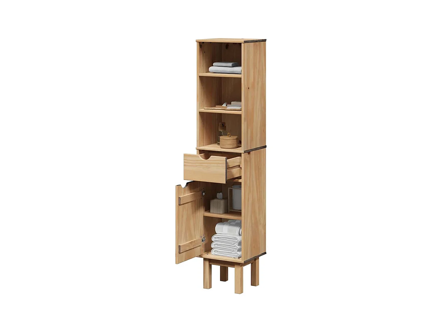 Armoire de salle de bain OTTA 35x30x159 cm bois massif de pin