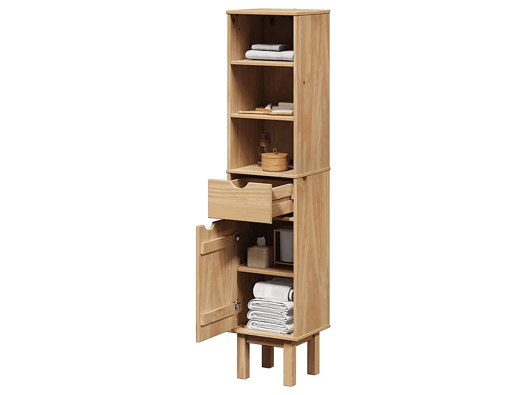 Armoire de salle de bain OTTA 35x30x159 cm bois massif de pin