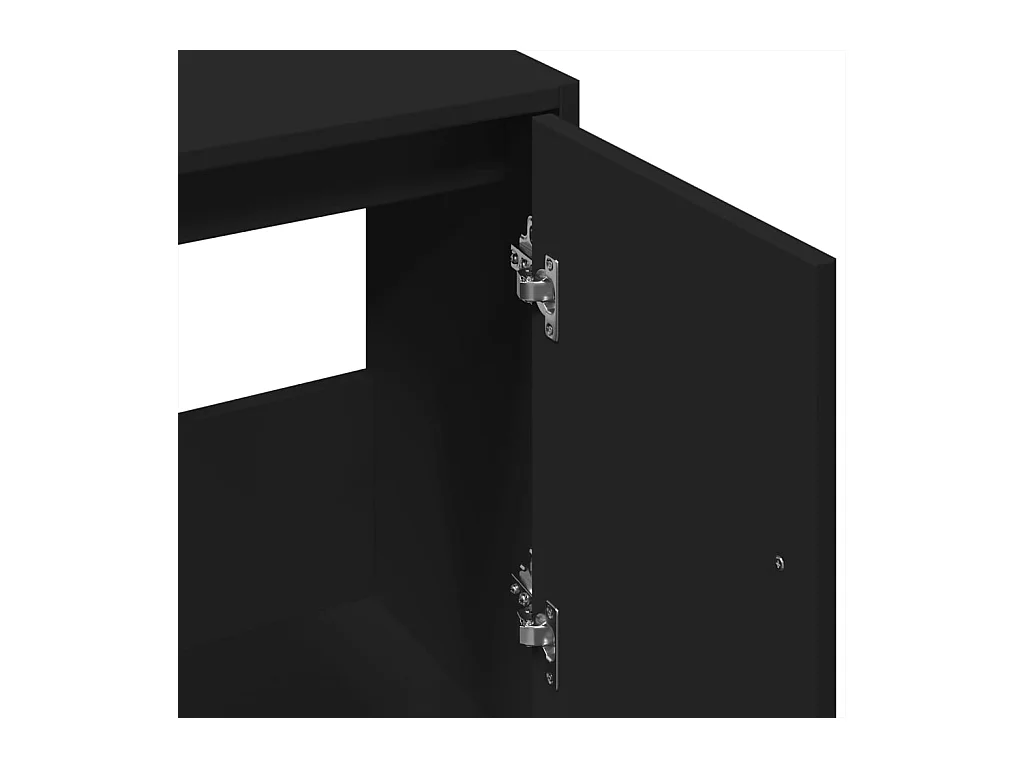 Armário de lavatório 63x29x55 cm derivados de madeira preto