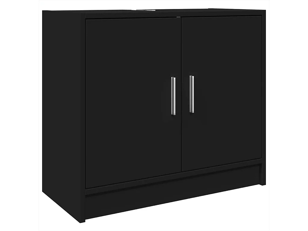 Wastafelkast 63x29x55 cm bewerkt hout zwart