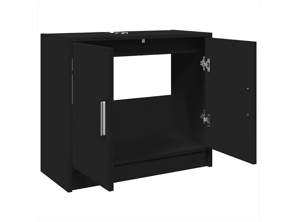 Wastafelkast 63x29x55 cm bewerkt hout zwart