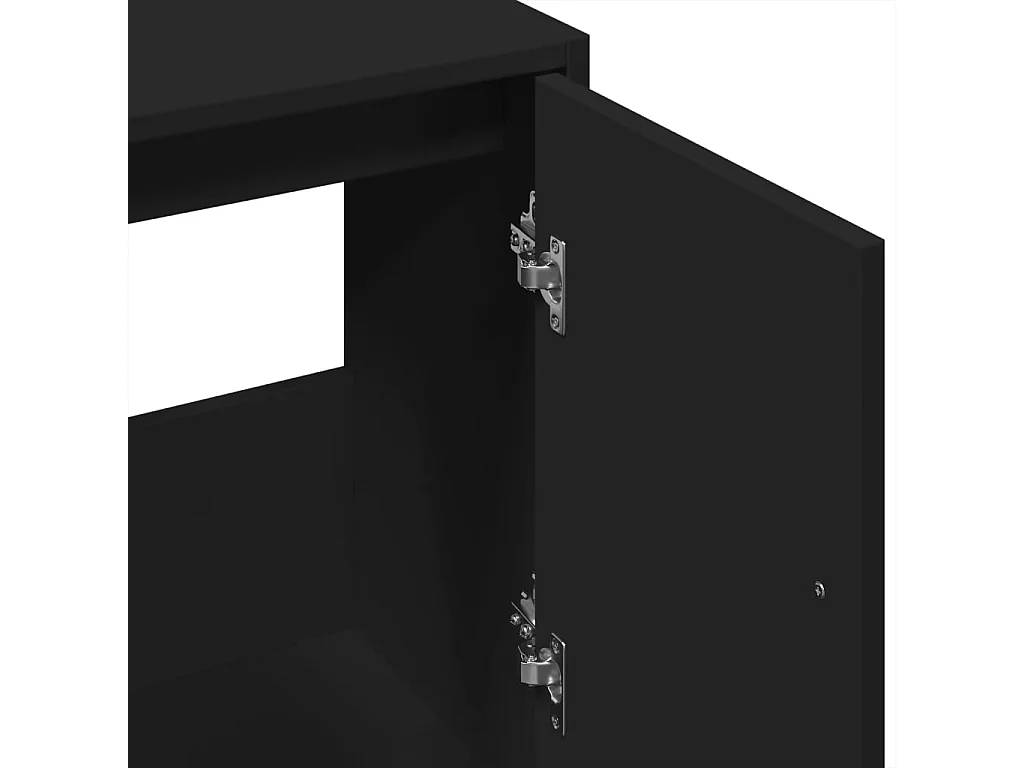 Wastafelkast 63x29x55 cm bewerkt hout zwart