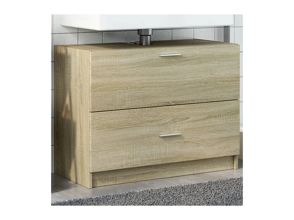 Armario de lavabo madera de ingeniería roble Sonoma 78x37x59 cm
