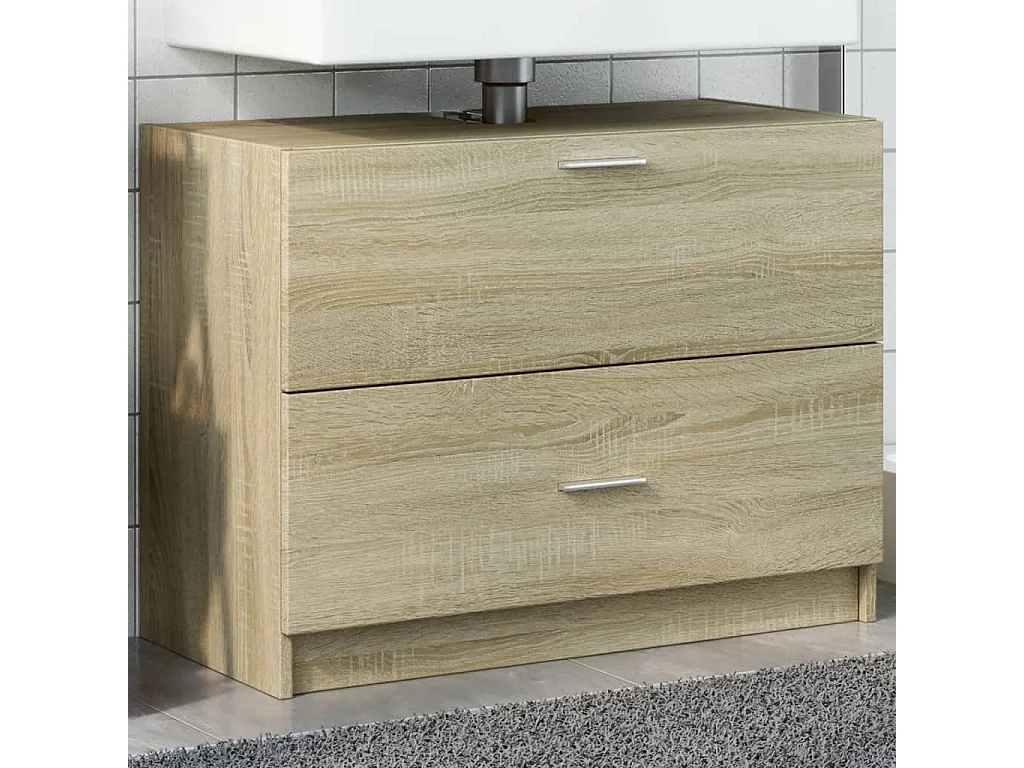 Armario de lavabo madera de ingeniería roble Sonoma 78x37x59 cm