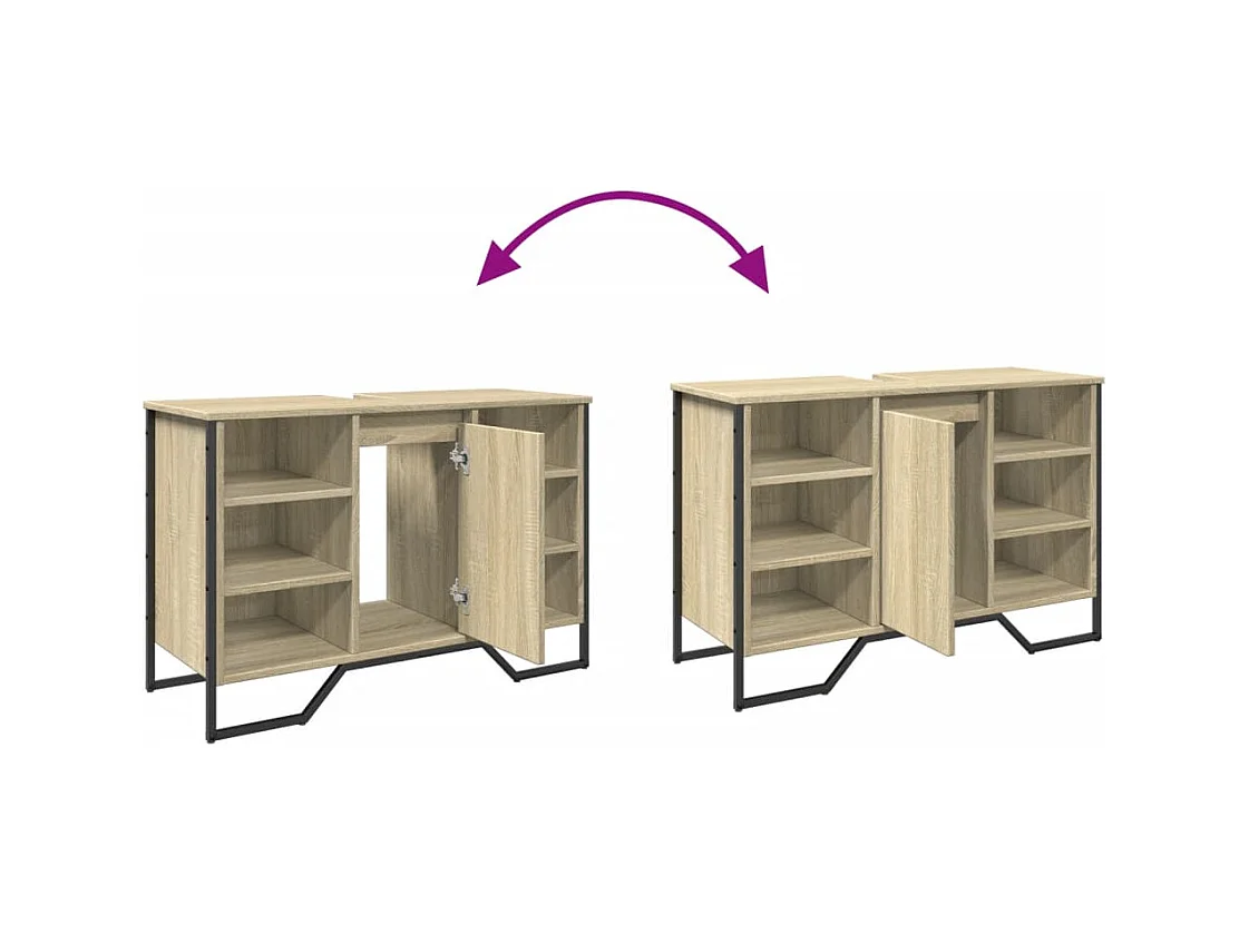 Armoire lavabo de salle de bain chêne sonoma 91x35x60 cm