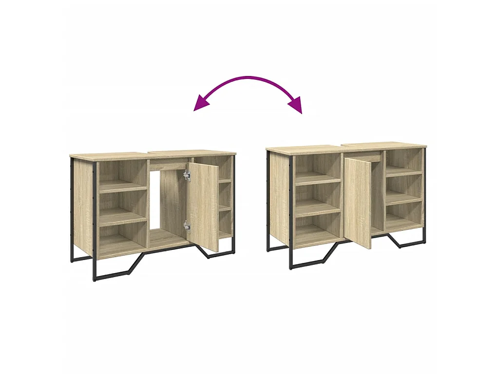 Armoire lavabo de salle de bain chêne sonoma 91x35x60 cm
