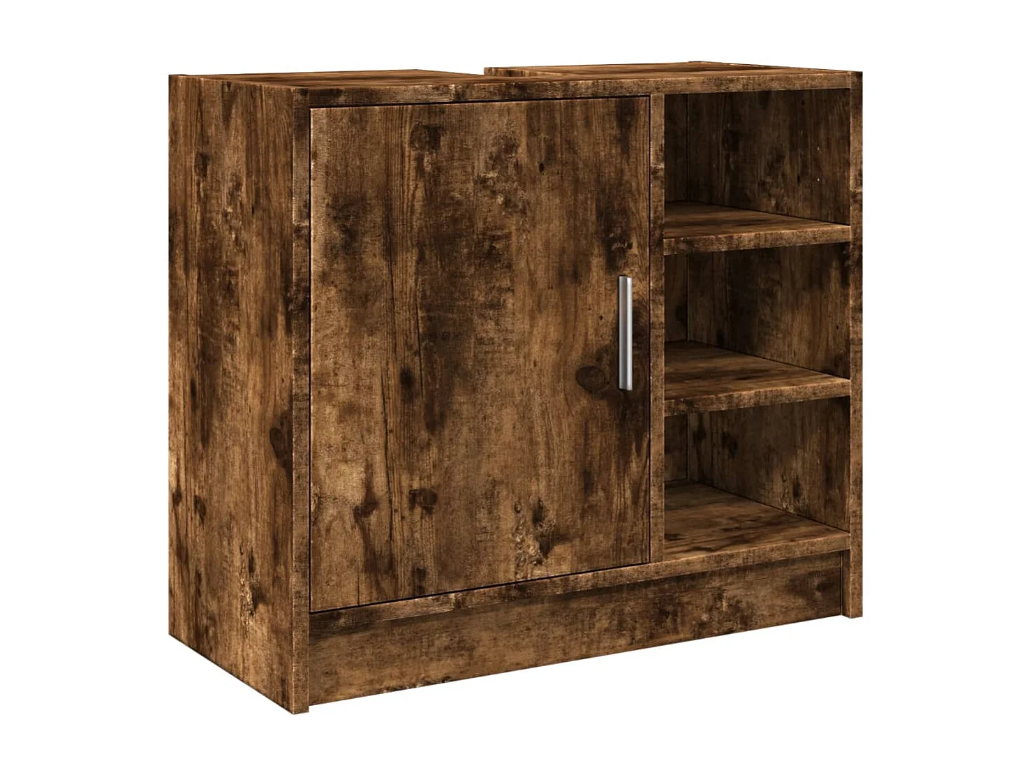 Armoire de lavabo chêne fumé 63x29x55 cm bois d'ingénierie
