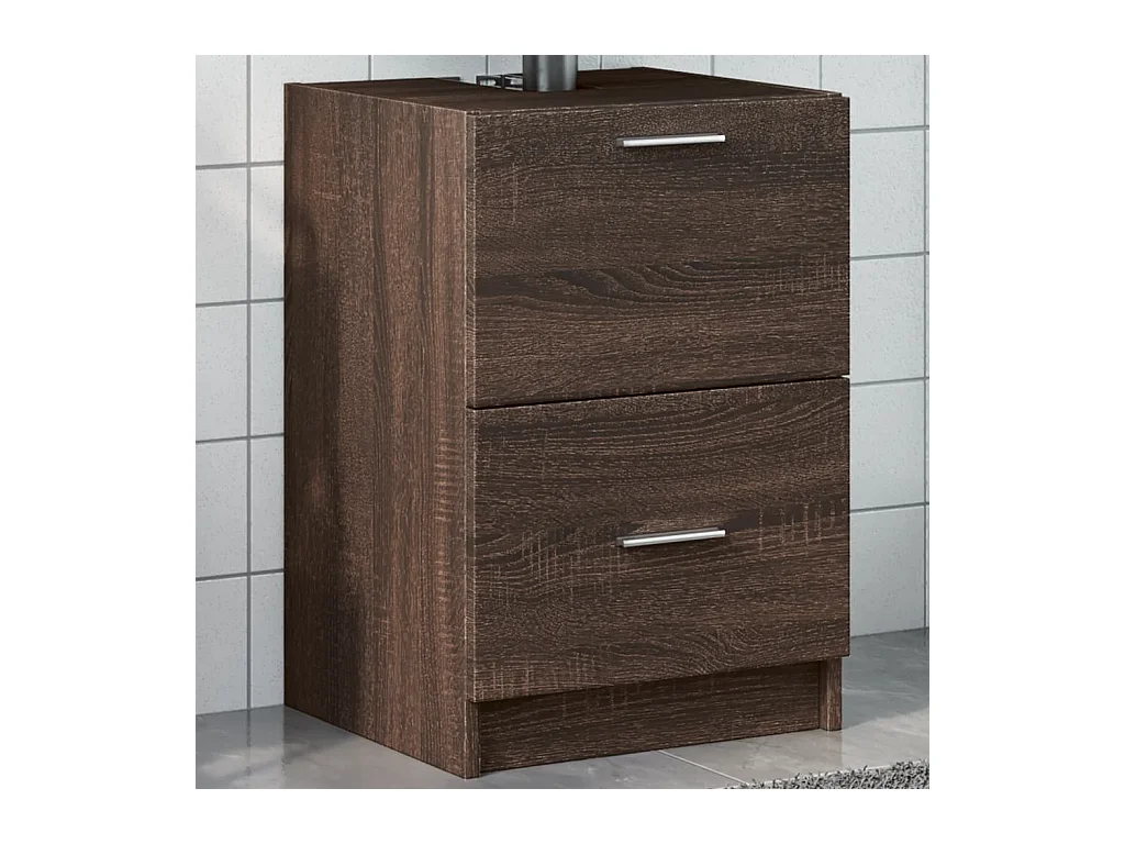 Meuble d'évier chêne marron 40x37x59 cm bois d'ingénierie