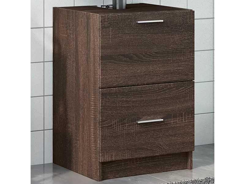 Meuble d'évier chêne marron 40x37x59 cm bois d'ingénierie