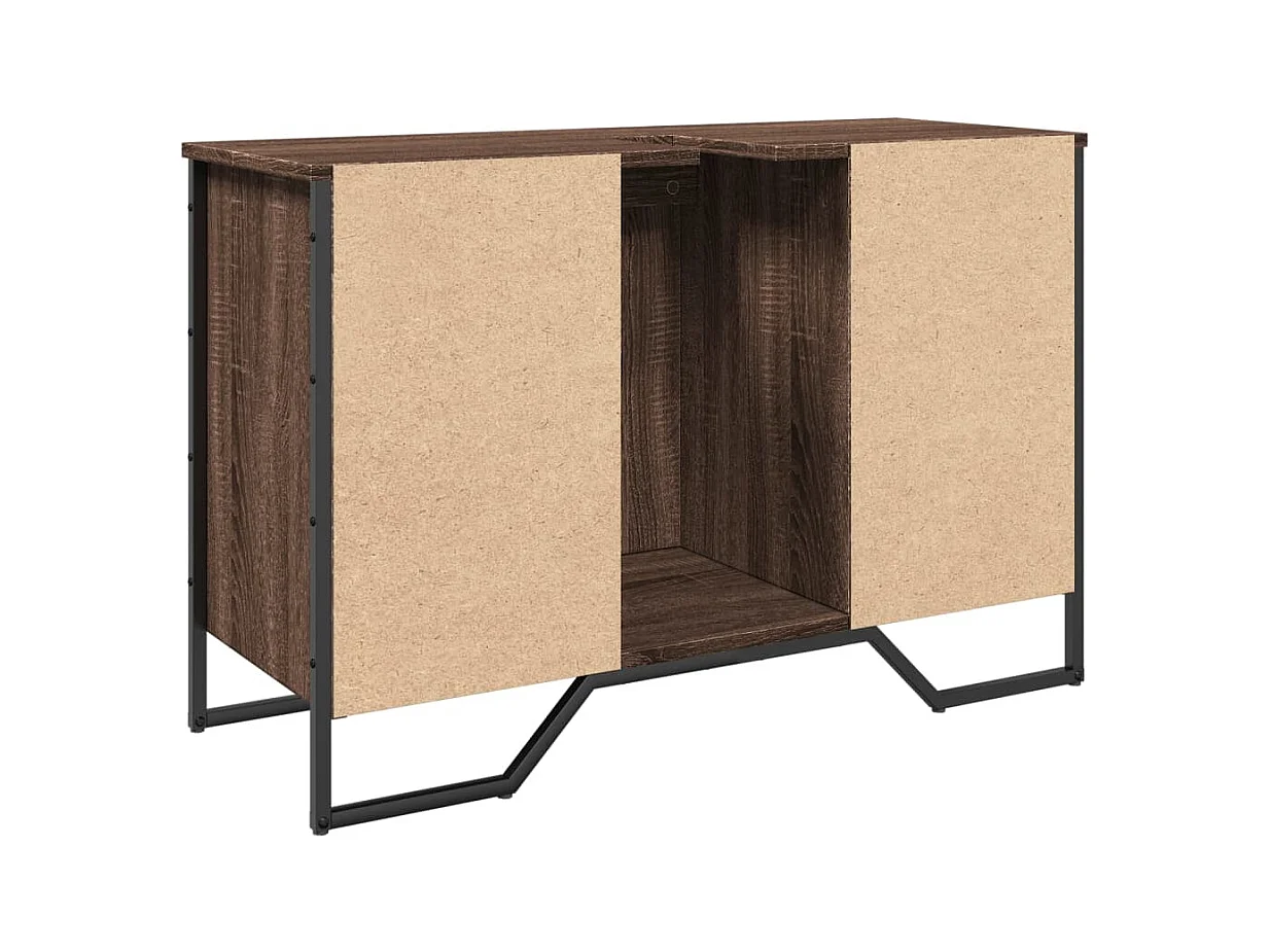 Armoire lavabo de salle de bain chêne marron 91x35x60 cm