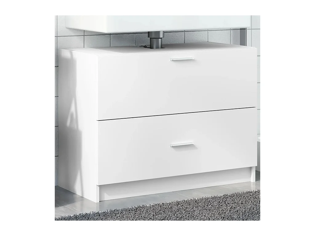 Wastafelkast 78x37x59 cm bewerkt hout wit