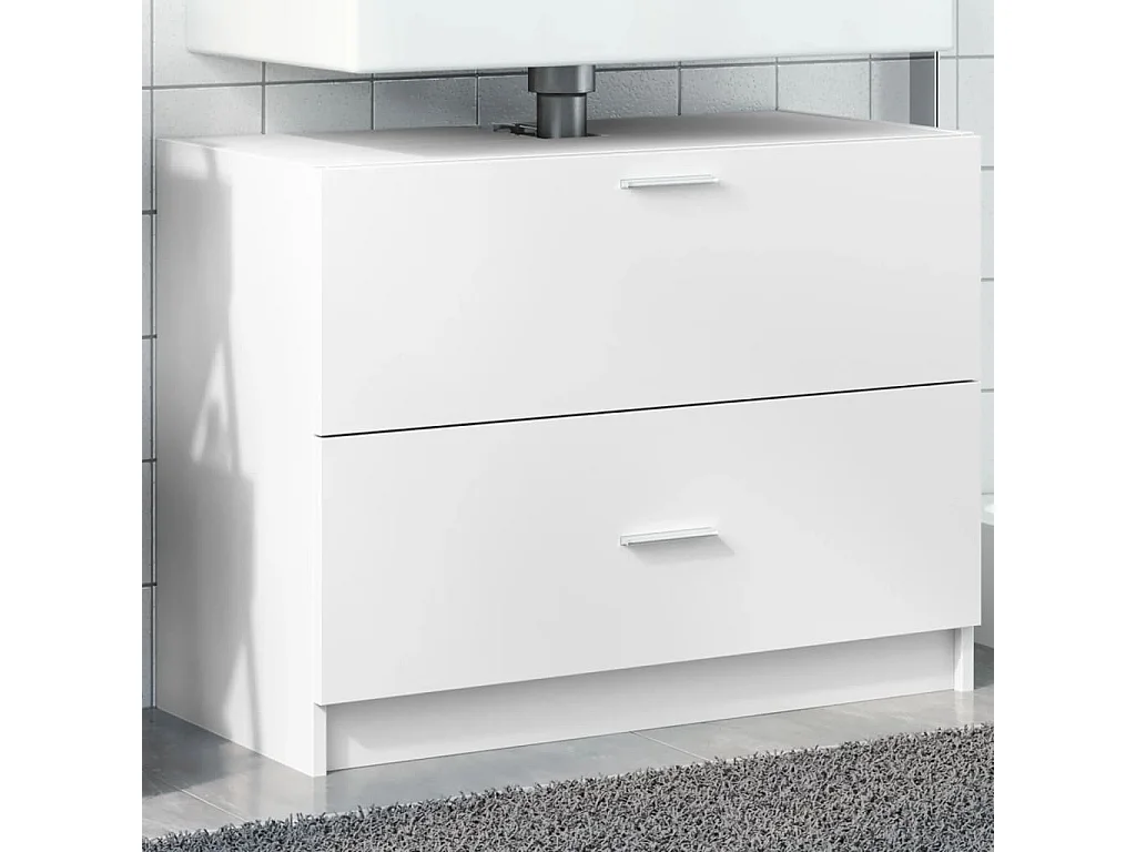Waschbeckenunterschrank Weiß 78x37x59 cm Holzwerkstoff
