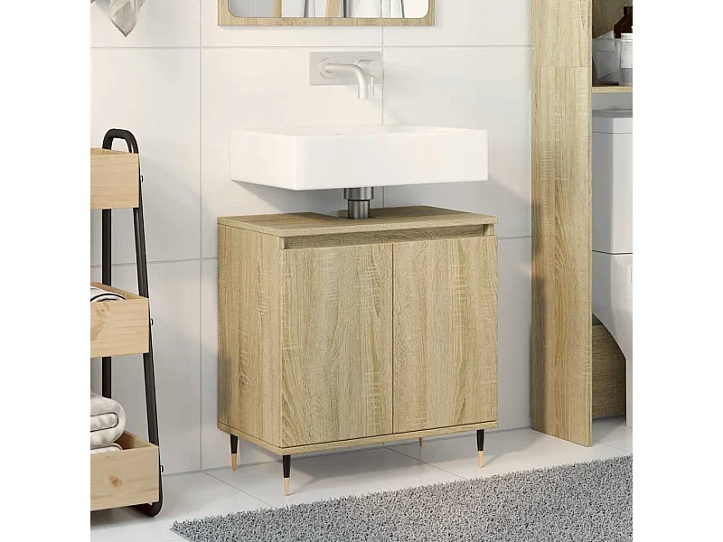 Armario de baño madera de ingeniería roble Sonoma 58x33x60 cm