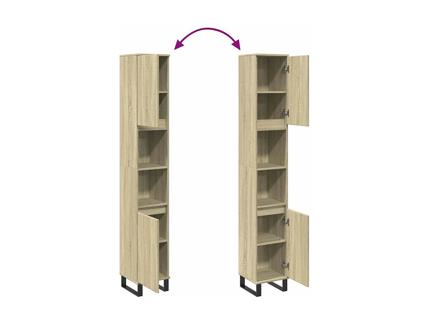 Armoire salle de bain chêne sonoma 30x30x190 cm