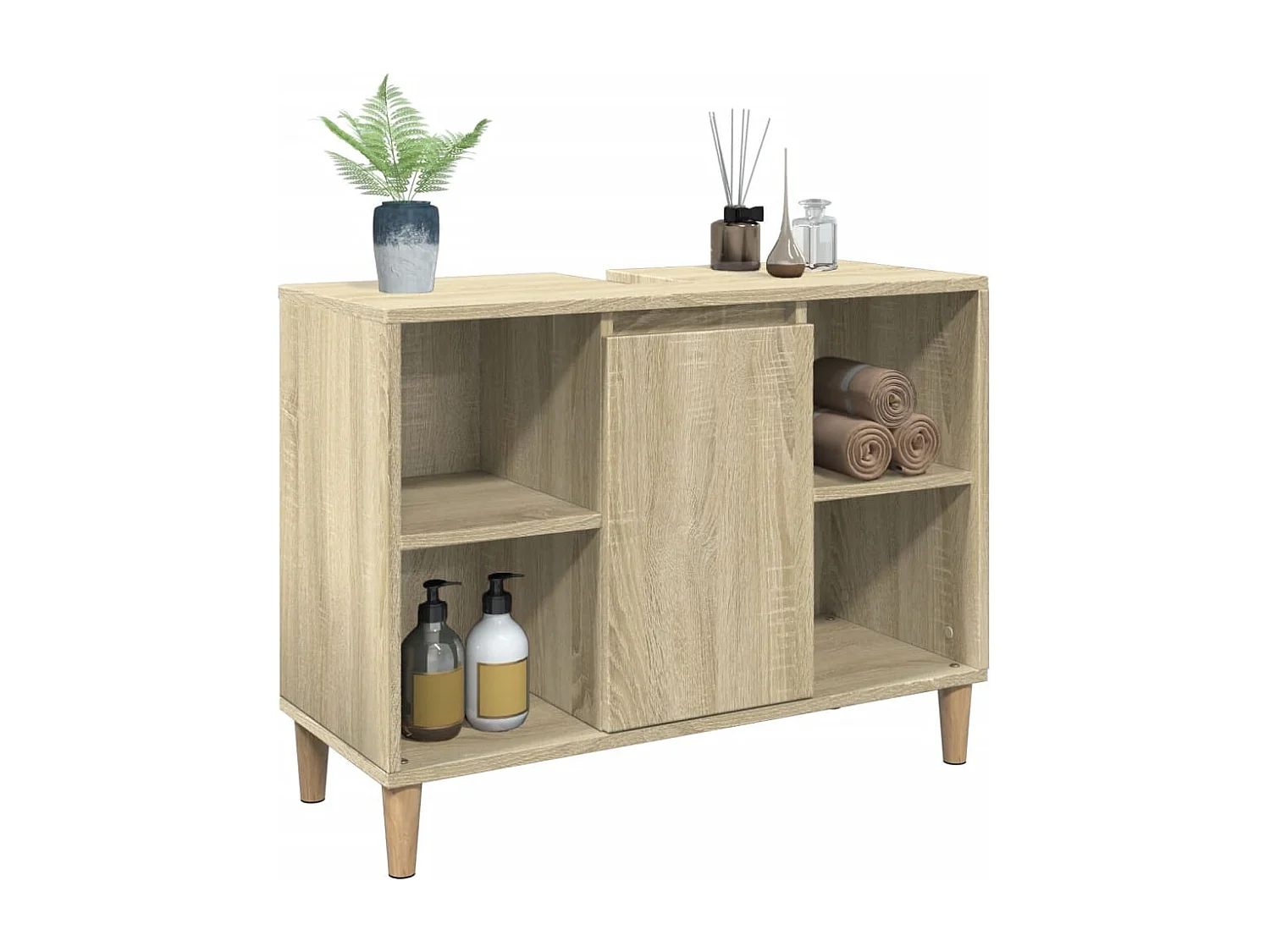 Armoire salle de bain chêne sonoma 80x33x60cm bois d'ingénierie