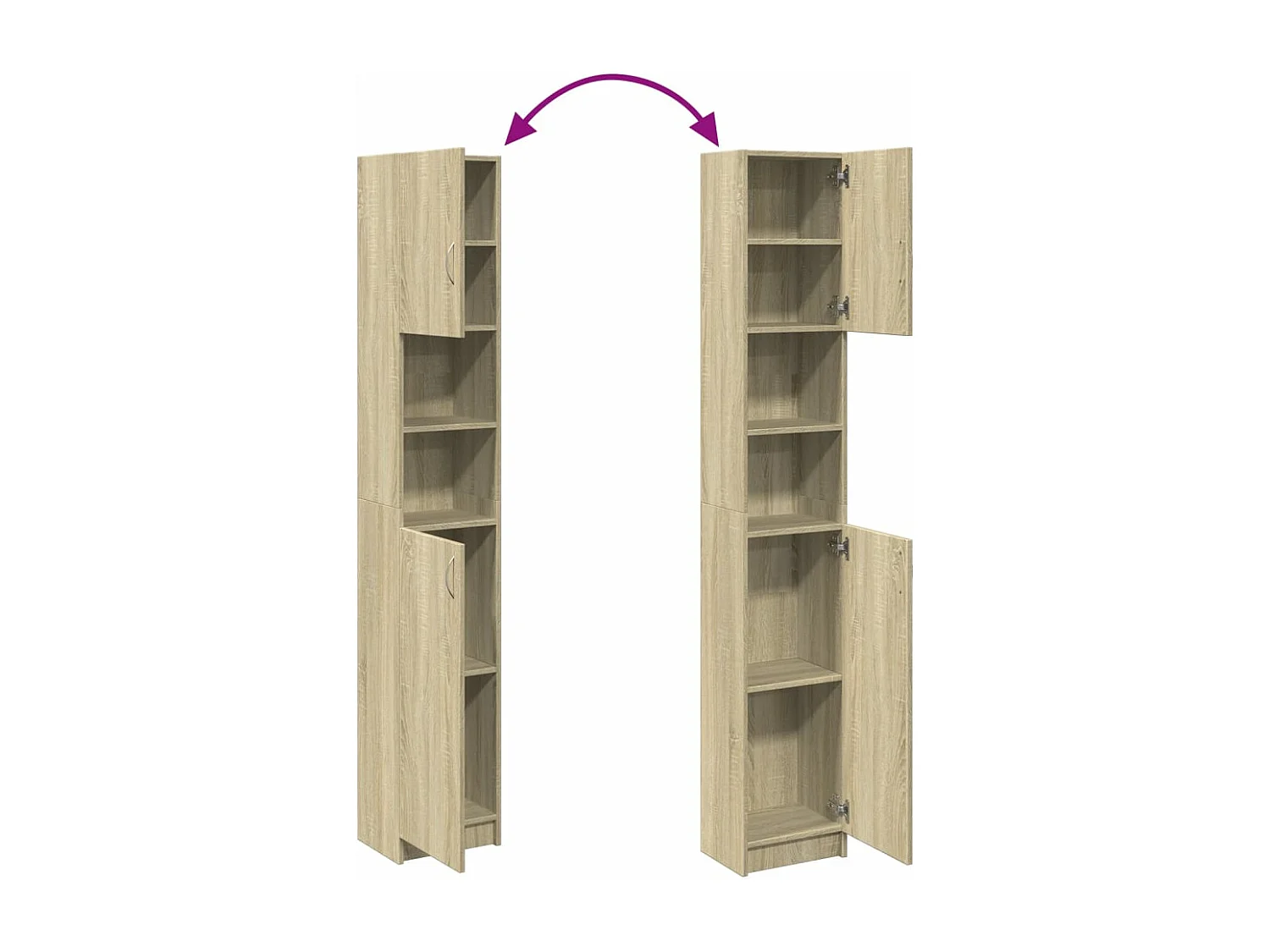 Badkamerkast 32x25,5x190 cm spaanplaat sonoma eikenkleurig
