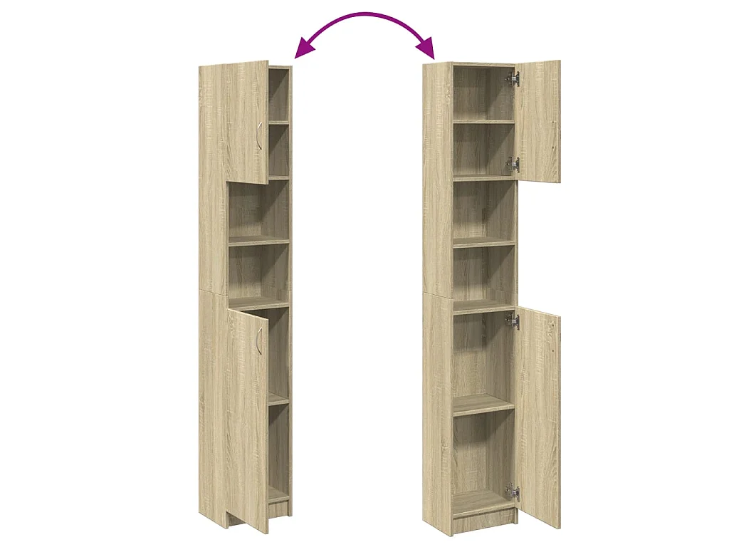 Armoire de salle de bain Chêne sonoma 32x25,5x190 cm Aggloméré