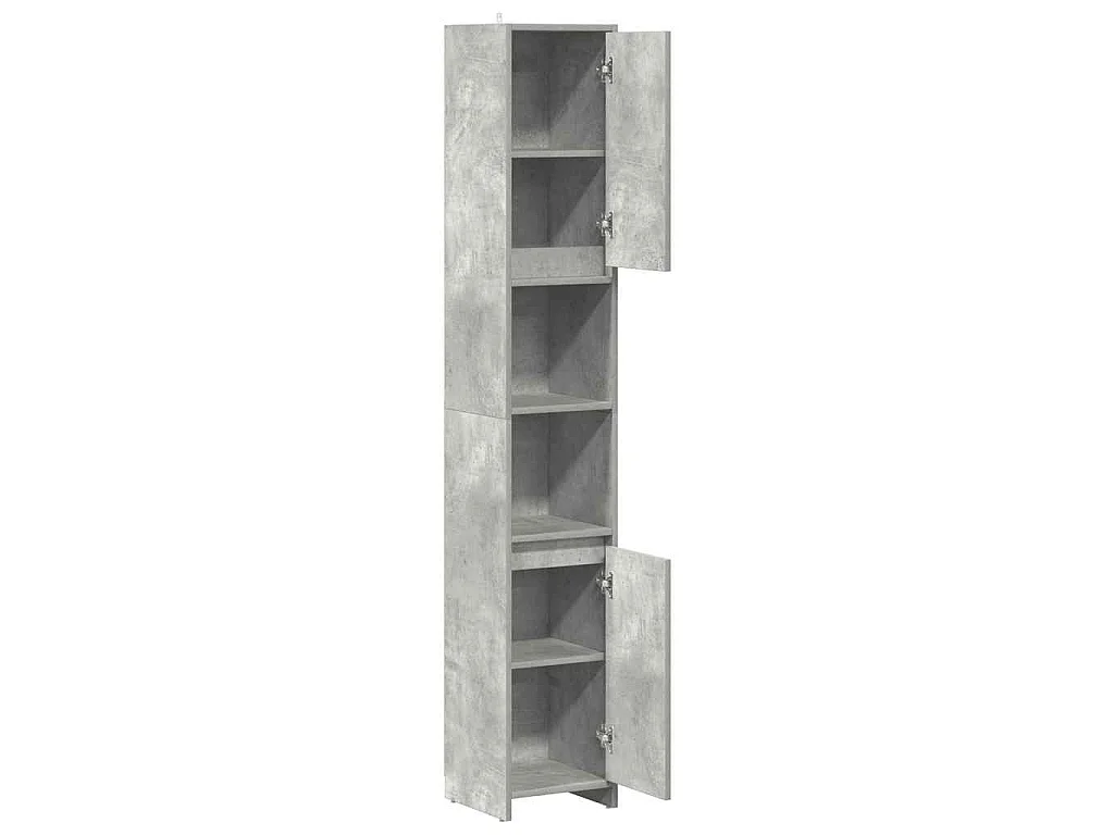 Armoire de salle de bain Gris béton 30x30x183,5 cm Aggloméré
